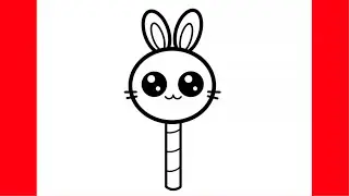 How to Draw a Cute Easter Bunny Lollipop Step by Step 