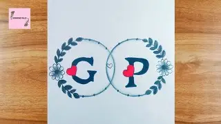 How to draw G and P couple letter circle drawing||G and P letter circle drawing for|| beginners