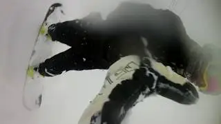 BGM with powder-snow Snowboarding