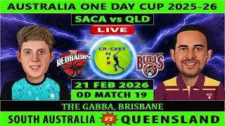 South Australia vs Queensland | SACA vs QLD | Match 19 of Australia One Day Cup 2025-26 | VIC vs SA