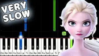 Frozen 2 - Into the Unknown - VERY SLOW EASY Piano Tutorial [animelovemen]
