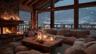 🔥🎹 Relaxing Winter Piano Music | Snowfall & Fireplace Sounds for Calm Night, Sleep & Relaxation