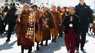 Buddhist Monks Walk For Peace