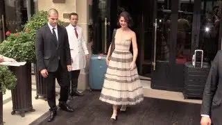 EXCLUSIVE : Katie Holmes on her way to Dior Haute Couture show in Paris