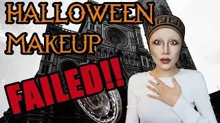 HALLOWEEN MAKEUP FAILED: I Tried To Draw My Eyes Upside Down🙄️万圣节失败妆容: 尝试倒着画我的眼睛！
