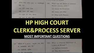 HP HIGH COURT CLERK||PROCESS SERVER IMPORTANT QUESTIONS || HP CLERK QUESTIONS