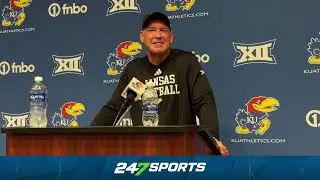 Lance Leipold reacts to Kansas' win over West Virginia