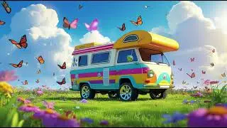 🚌🦋 Wheels on the Camper Van to Butterfly Field | Kids Songs & Nursery Rhymes 🎶🌈