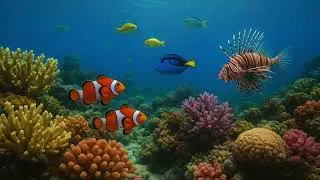 Coral reef - Ocean screensaver - Underwater life - Clown Fish - TV Art