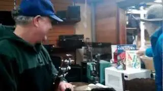 Michael Hurley signs JP's Martin D28 at the Mallternative in January 2013