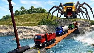 Flatbed Truck McQueen vs Potholes: Epic BeamNG.Drive Challenge 👹