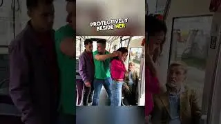 A girl on a bus feels harassed by a boy standing near her. Uncomfortable, she moves but #kindness