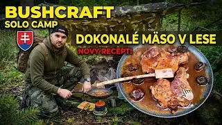 Bushcraft Solo tábor v lese | Stavanie prístrešku | Prístrešok z celty | Varenie | Čaj | Jedlo |