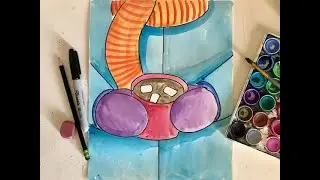 CUP OF COCOA- WINTER ART PROJECT