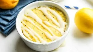The Best KETO LEMON POPPYSEED MUG CAKE You Can Make IN 1 MINUTE