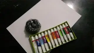 abstract painting with wired mesh and acrylic paints + giveaway update || Little Artist ||