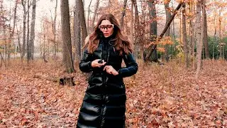 MONCLER HUDSON PUFFER IN THE AUTUMN FOREST ASMR #moncler #asmrsounds