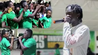 Electrifying energy as Yaw Tog visited his primary school, the kids chants his lyrics word for word