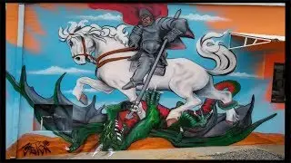 Pintura de S&atilde;o Jorge Grafite Arte de Rua