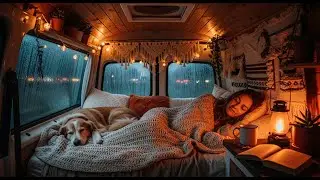Rain Sounds & Vanlife Vibes | Sleeping Cozy with a Dog Companion