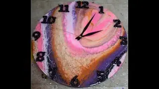 طريقة عمل ساعة حائط بألوان الأكريليك والإبوكسي