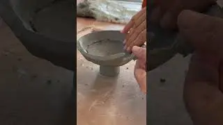 Coil building with flat coils#ceramic #clay #pottery #handmade