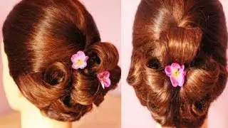 Elegant Pin Flower Updo Hair Tutorial -Beautyklove