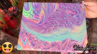 All The Grooves 11 Color Dirty Pour (No Floetrol, Water, Or Mixing Medium) Fluid Art | Acrylic Pour