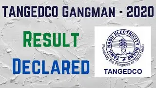 TANGEDCO Gangman Result  - 2020 Declared / TN EB Gangman Result Out / tangedco.gov.in