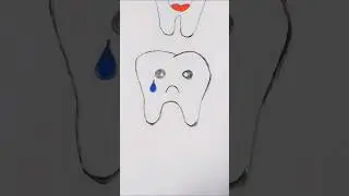 Sad Tooth Tooth drawing | World Oral health day drawing | | teeth drawing | teeth drawing cartoon