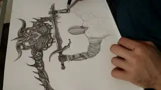 ЭСКИЗ ТАТУ. TATTOO ART. time lapse. YOUTH ART STUDIO