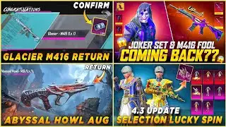 🔴 GLACIER M416 RETURN BGMI | FOOL M416 RELEASE DATE | ABYSSAL HOWL AUG RETURN | SELECTION LUCKY SPIN