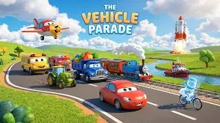 The Vehicle Parade 🚗🚓 Learn Vehicle Sounds | Cars, Trucks & Trains for Kids