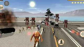 Stone Giant - (Stone Man Fight Army Man With Car Robot) - Stone Giant Power up Fight with Police Man