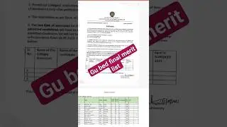 Gu bed final merit list 2023