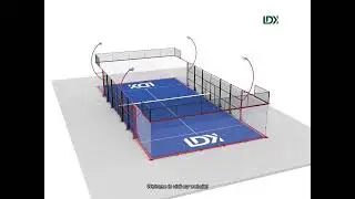 custom size padel court with steel frame and full panoramic design