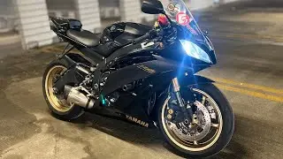 2009 Yamaha YZF- R6 Walk around and start up. + Music.