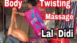 Real pain relief massage technique by Indian street masseur  Laldidi sister of lalbaba  //Asmr 