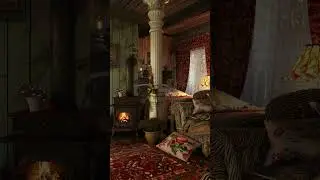 Sleep in a Cozy Snowy Cabin | Winter Ambience with Crackling Fireplace Sounds and Relaxing Snow