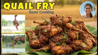🐦 Spicy Quail Fry Recipe | Authentic  Kaadai Varuval | Perfect for Meat Lovers! Rural Cooking
