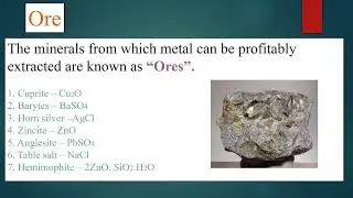 Metallurgy -  Ores - JMR CHEMISTRY