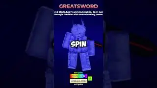 I Pulled the NEW Mythic Greatsword in Just ONE Spin!  #roblox #shorts #huntyzombies