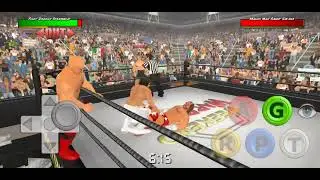 Macho man with Ms Elizabeth Rip😇 vs Ricky steam boat with  George Animal Steele Wrestlemania 3 1987