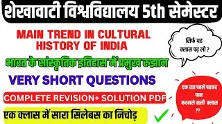 history 5th semester || main trend of cultural history of india 