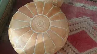 Moroccan Ottoman - Custom Made Extra Large Blush Tan Coloured | A Little Morocco