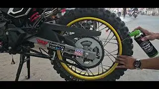 Kawasaki chain lube and silicone spray apply in hero xpules pro #hero #heromotocorp #xpulse 