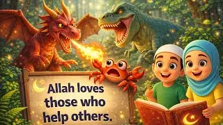 Islamic Kids Story: Brave Crab & Dragon | Allah loves those who help others | Subhan Allah