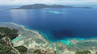 Drone (Aerial) video of Tonoas (Dublon) Island found within Chuuk lagoon, Chuuk State