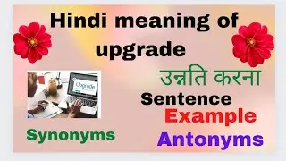 Hindi meaning of upgrade/sentence/example/synonyms/antonyms of upgrade