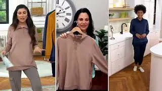 AnyBody Fleeced Back French Terry Pullover with Buttons on QVC